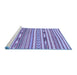 Sideview of Machine Washable Abstract Blue Modern Rug, wshabs3153blu