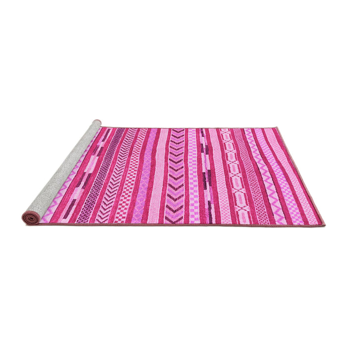 Sideview of Machine Washable Abstract Pink Modern Rug, wshabs3153pnk