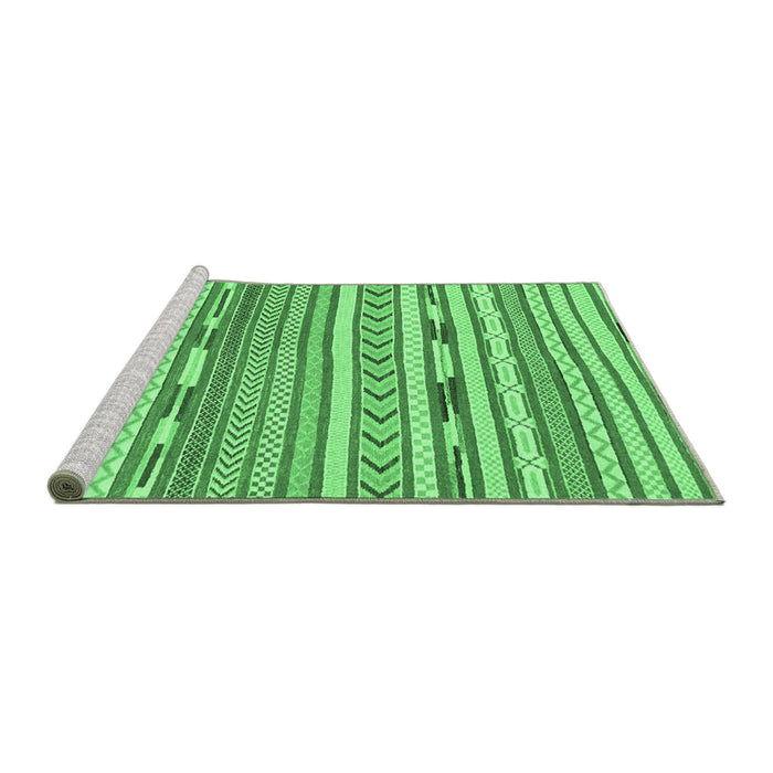 Sideview of Machine Washable Abstract Emerald Green Modern Area Rugs, wshabs3153emgrn