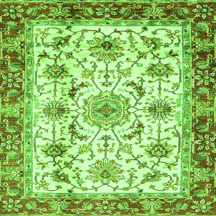 Square Abstract Green Modern Rug, abs3154grn