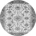 Round Abstract Gray Modern Rug, abs3154gry