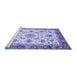 Sideview of Machine Washable Abstract Blue Modern Rug, wshabs3154blu