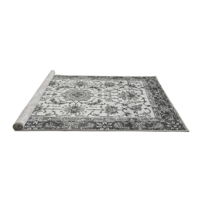Sideview of Machine Washable Abstract Gray Modern Rug, wshabs3154gry