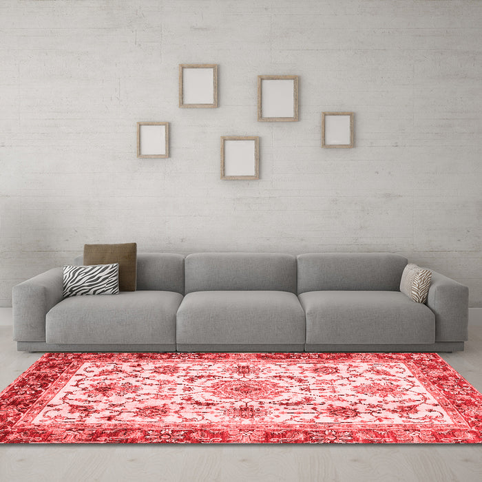 Modern Red Washable Rugs