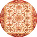 Round Abstract Orange Modern Rug, abs3154org