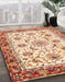 Abstract Brown Gold Modern Rug in Family Room, abs3154