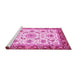 Sideview of Machine Washable Abstract Pink Modern Rug, wshabs3154pnk