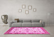 Machine Washable Abstract Pink Modern Rug in a Living Room, wshabs3154pnk