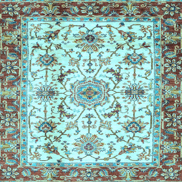 Square Machine Washable Abstract Light Blue Modern Rug, wshabs3154lblu