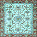 Square Machine Washable Abstract Light Blue Modern Rug, wshabs3154lblu