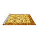 Sideview of Machine Washable Abstract Yellow Modern Rug, wshabs3154yw