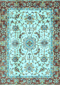 Abstract Light Blue Modern Rug, abs3154lblu