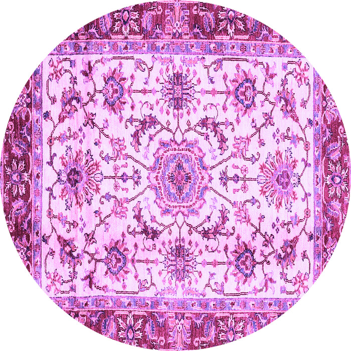 Round Machine Washable Abstract Purple Modern Area Rugs, wshabs3154pur