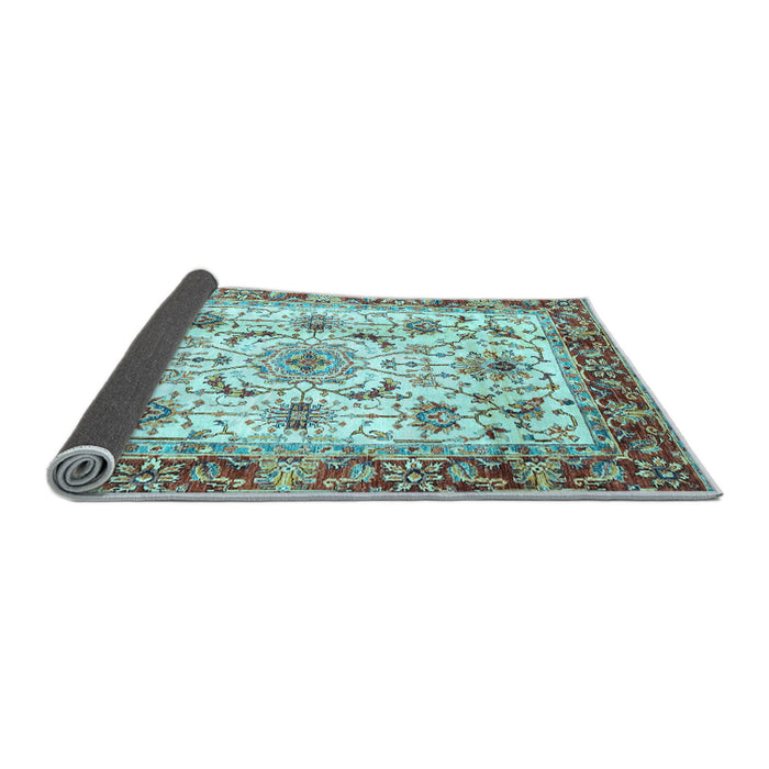 Sideview of Abstract Light Blue Modern Rug, abs3154lblu