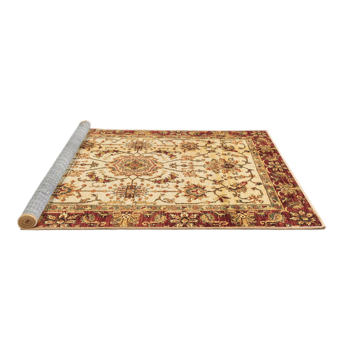 Sideview of Machine Washable Abstract Brown Modern Rug, wshabs3154brn