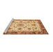 Sideview of Machine Washable Abstract Brown Modern Rug, wshabs3154brn