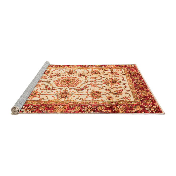 Sideview of Machine Washable Abstract Orange Modern Area Rugs, wshabs3154org