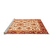 Sideview of Machine Washable Abstract Orange Modern Area Rugs, wshabs3154org