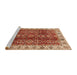 Sideview of Machine Washable Abstract Red Rug, wshabs3155