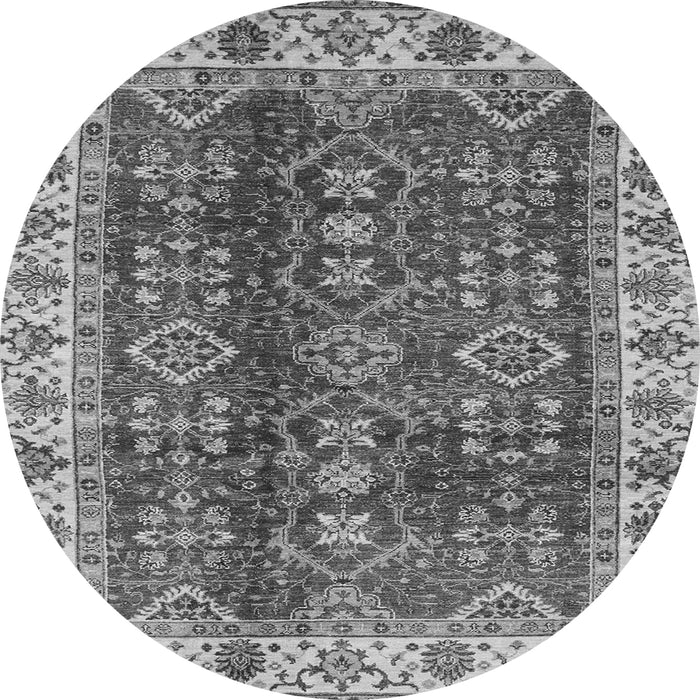 Round Abstract Gray Modern Rug, abs3155gry