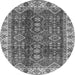 Round Abstract Gray Modern Rug, abs3155gry