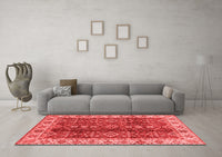 Machine Washable Abstract Red Modern Rug, wshabs3155red