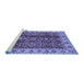 Sideview of Machine Washable Abstract Blue Modern Rug, wshabs3155blu