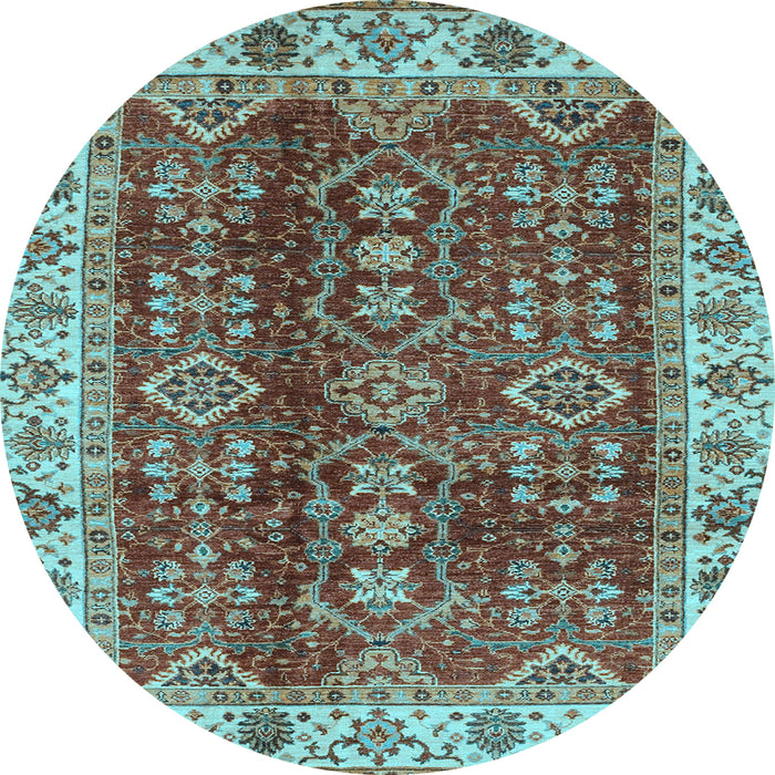 Round Machine Washable Abstract Light Blue Modern Rug, wshabs3155lblu