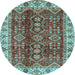 Round Machine Washable Abstract Light Blue Modern Rug, wshabs3155lblu