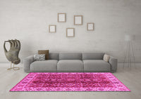 Machine Washable Abstract Pink Modern Rug, wshabs3155pnk