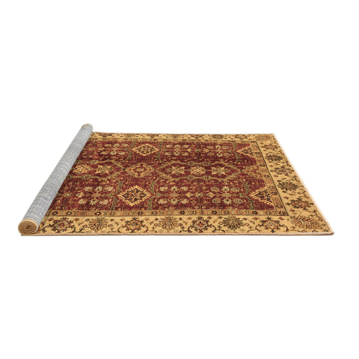 Sideview of Machine Washable Abstract Brown Modern Rug, wshabs3155brn