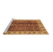 Sideview of Machine Washable Abstract Brown Modern Rug, wshabs3155brn