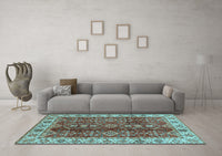 Machine Washable Abstract Light Blue Modern Rug, wshabs3155lblu