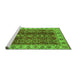 Sideview of Machine Washable Abstract Green Modern Area Rugs, wshabs3155grn