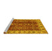 Sideview of Machine Washable Abstract Yellow Modern Rug, wshabs3155yw