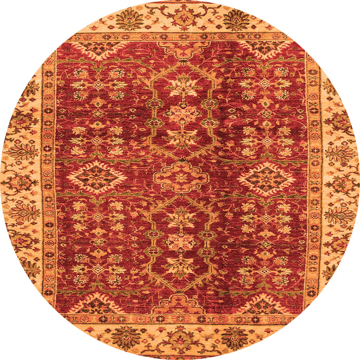 Round Abstract Orange Modern Rug, abs3155org