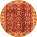 Round Abstract Orange Modern Rug, abs3155org