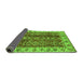 Sideview of Abstract Green Modern Rug, abs3155grn