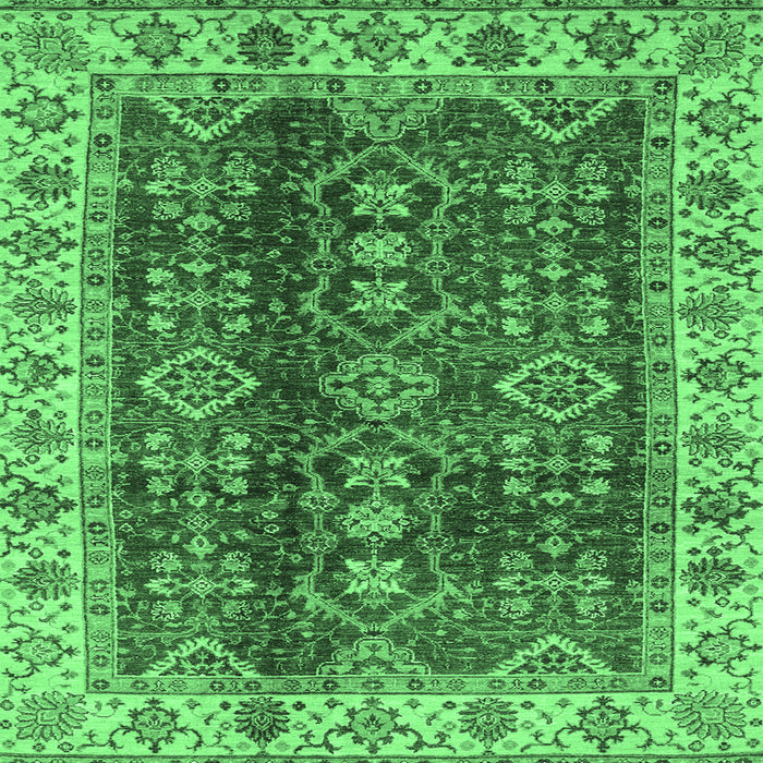 Square Abstract Emerald Green Modern Rug, abs3155emgrn