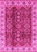 Machine Washable Abstract Pink Modern Rug, wshabs3155pnk