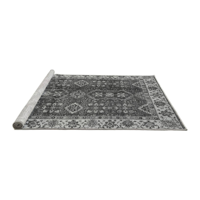 Sideview of Machine Washable Abstract Gray Modern Rug, wshabs3155gry