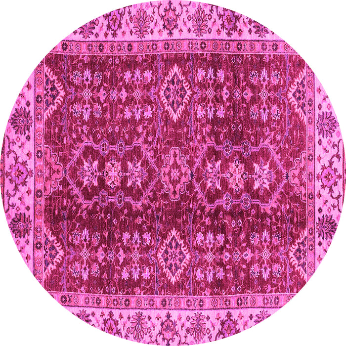 Round Abstract Pink Modern Rug, abs3155pnk
