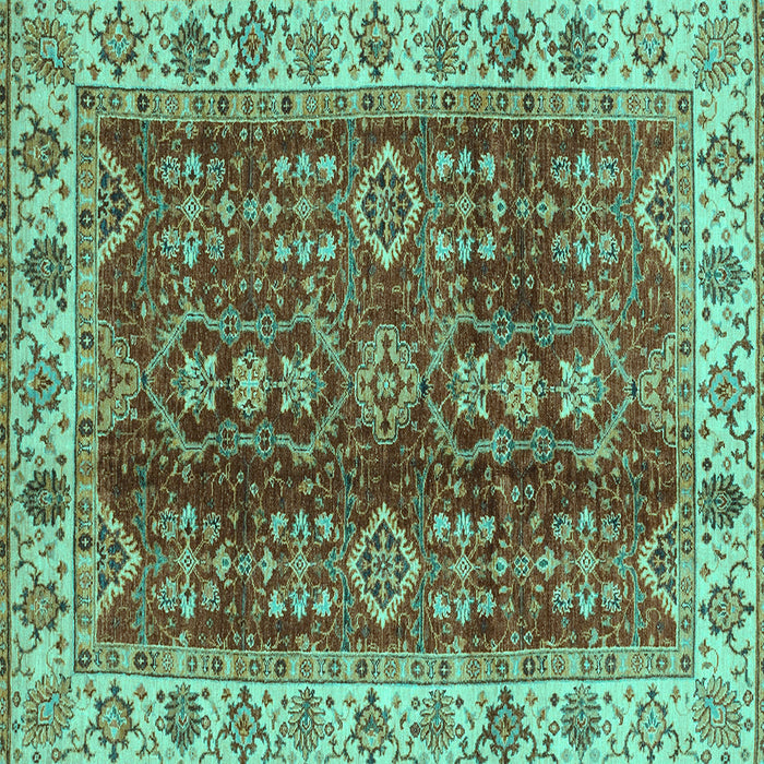 Square Abstract Turquoise Modern Rug, abs3155turq
