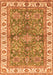 Machine Washable Oriental Orange Traditional Area Rugs, wshabs3156org