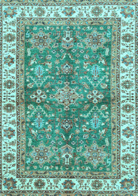 Oriental Light Blue Traditional Rug, abs3156lblu