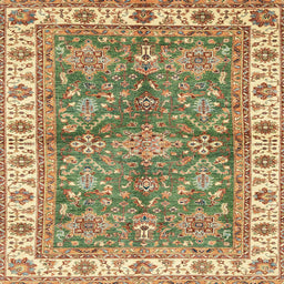 Square Machine Washable Abstract Light Brown Rug, wshabs3156