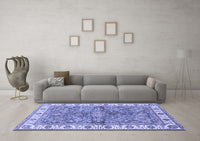 Machine Washable Oriental Blue Traditional Rug, wshabs3156blu