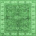 Square Oriental Emerald Green Traditional Rug, abs3156emgrn