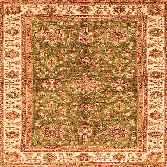 Square Oriental Orange Traditional Rug, abs3156org
