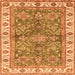 Square Oriental Orange Traditional Rug, abs3156org